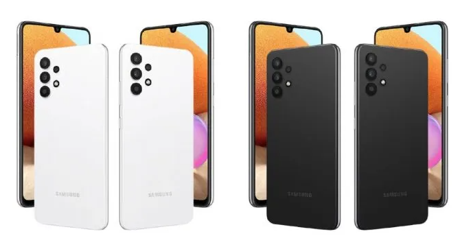 三星galaxy a32 4g渲染图曝光:黑白双色 水滴屏